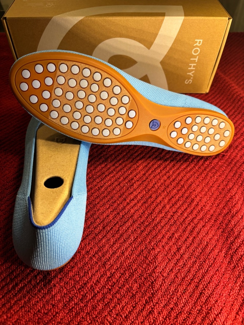 Rothy's Robin Blue Knit Slip-On Flats - Picture 4 of 5
